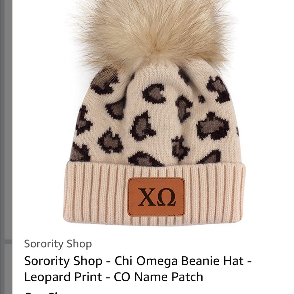 Beanie Hat - Leopard Print - CO Name Patch